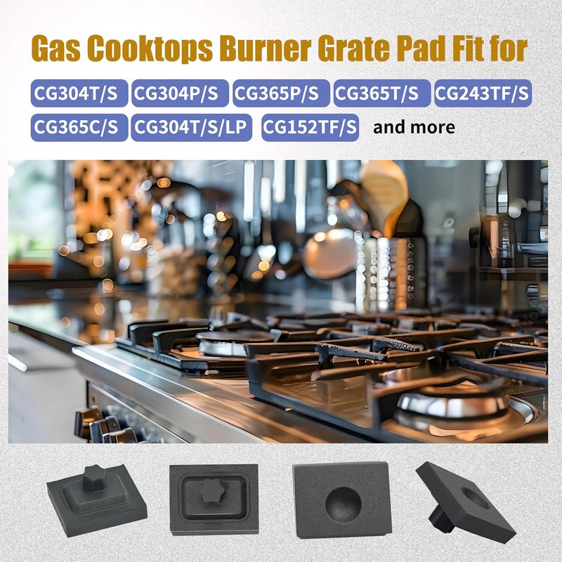 AQBB 8 Packs 826885 Stove Rubber Feet Compatible with Wolf CG Series Gas Cooktop Range Burner,Gas Cooktops Burner Grate Pad Fit for CG304T/S CG304P/S CG365P/S CG365T/S And More - Image 3